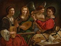 Lute Players and an Angel (Oil on Canvas)-Pietro Paolini-Giclee Print