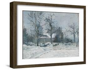 Piette's House at Montfoucault, Snow Effect, 1874-Camille Pissarro-Framed Giclee Print