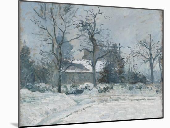 Piette's House at Montfoucault, Snow Effect, 1874-Camille Pissarro-Mounted Giclee Print