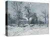 Piette's House at Montfoucault, Snow Effect, 1874-Camille Pissarro-Stretched Canvas