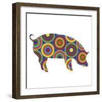 Pig Abstract Circles-Ron Magnes-Framed Giclee Print