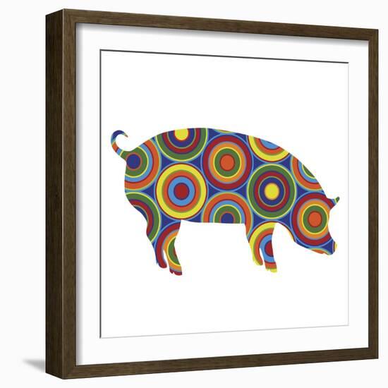 Pig Abstract Circles-Ron Magnes-Framed Giclee Print