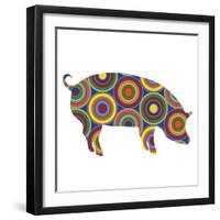 Pig Abstract Circles-Ron Magnes-Framed Giclee Print