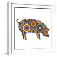 Pig Abstract Circles-Ron Magnes-Framed Giclee Print