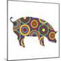 Pig Abstract Circles-Ron Magnes-Mounted Giclee Print