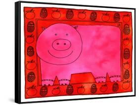 Pig and Apples, 2003-Julie Nicholls-Framed Stretched Canvas
