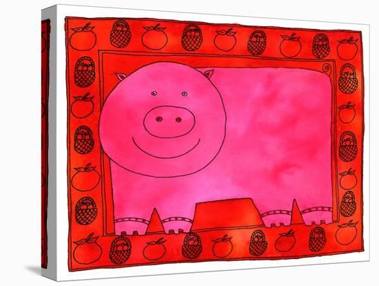 Pig and Apples, 2003-Julie Nicholls-Stretched Canvas