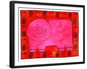 Pig and Apples, 2003-Julie Nicholls-Framed Giclee Print