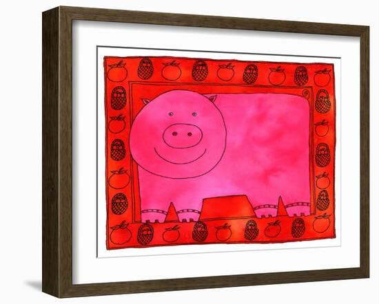 Pig and Apples, 2003-Julie Nicholls-Framed Giclee Print