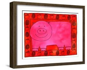 Pig and Apples, 2003-Julie Nicholls-Framed Giclee Print