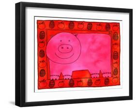 Pig and Apples, 2003-Julie Nicholls-Framed Giclee Print