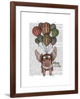 Pig and Balloons-Fab Funky-Framed Art Print