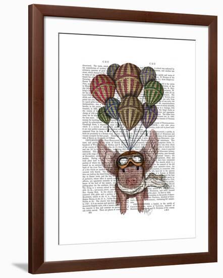 Pig and Balloons-Fab Funky-Framed Art Print