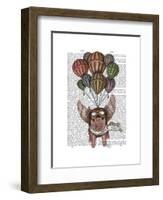 Pig and Balloons-Fab Funky-Framed Art Print