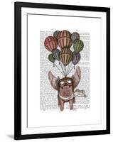 Pig and Balloons-Fab Funky-Framed Art Print