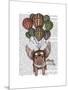 Pig and Balloons-Fab Funky-Mounted Art Print