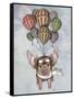 Pig and Balloons-Fab Funky-Framed Stretched Canvas