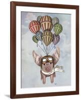 Pig and Balloons-Fab Funky-Framed Art Print