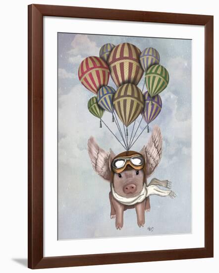 Pig and Balloons-Fab Funky-Framed Art Print