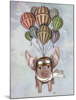 Pig and Balloons-Fab Funky-Mounted Art Print