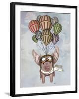 Pig and Balloons-Fab Funky-Framed Art Print