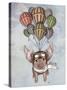 Pig and Balloons-Fab Funky-Stretched Canvas