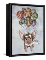 Pig and Balloons-Fab Funky-Framed Stretched Canvas