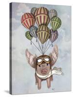 Pig and Balloons-Fab Funky-Stretched Canvas