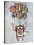 Pig and Balloons-Fab Funky-Stretched Canvas