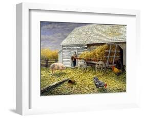 Pig and Chickens-Kevin Dodds-Framed Giclee Print