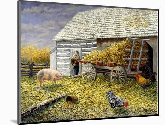 Pig and Chickens-Kevin Dodds-Mounted Giclee Print