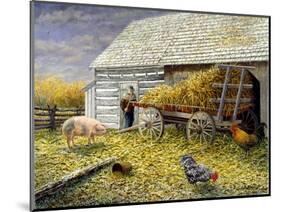 Pig and Chickens-Kevin Dodds-Mounted Giclee Print