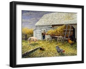 Pig and Chickens-Kevin Dodds-Framed Giclee Print