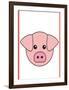 Pig - Animaru Cartoon Animal Print-Animaru-Framed Giclee Print