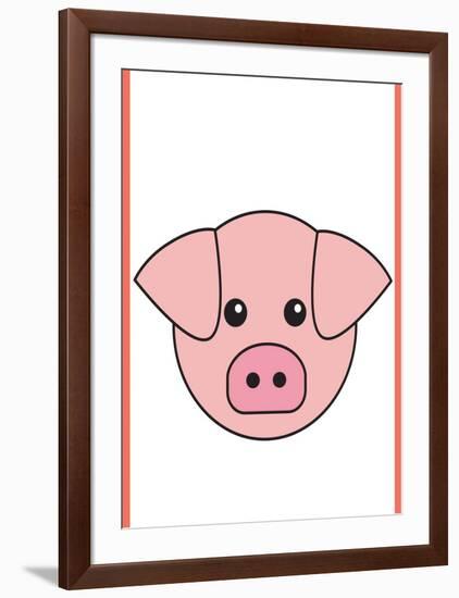 Pig - Animaru Cartoon Animal Print-Animaru-Framed Giclee Print