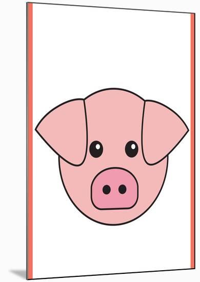 Pig - Animaru Cartoon Animal Print-Animaru-Mounted Giclee Print