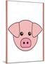Pig - Animaru Cartoon Animal Print-Animaru-Mounted Giclee Print