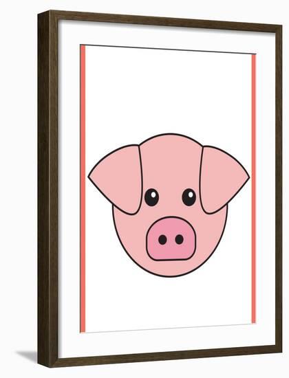 Pig - Animaru Cartoon Animal Print-Animaru-Framed Giclee Print