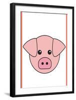 Pig - Animaru Cartoon Animal Print-Animaru-Framed Giclee Print