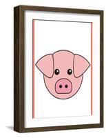 Pig - Animaru Cartoon Animal Print-Animaru-Framed Giclee Print