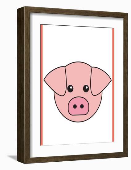 Pig - Animaru Cartoon Animal Print-Animaru-Framed Giclee Print