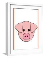 Pig - Animaru Cartoon Animal Print-Animaru-Framed Giclee Print