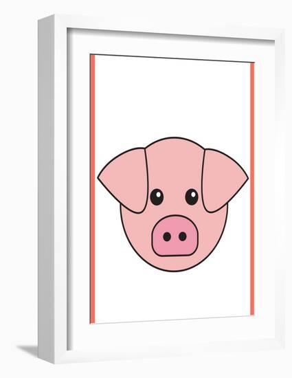 Pig - Animaru Cartoon Animal Print-Animaru-Framed Giclee Print