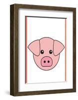 Pig - Animaru Cartoon Animal Print-Animaru-Framed Giclee Print