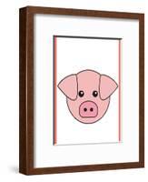 Pig - Animaru Cartoon Animal Print-Animaru-Framed Giclee Print