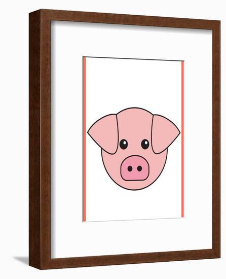 Pig - Animaru Cartoon Animal Print-Animaru-Framed Giclee Print