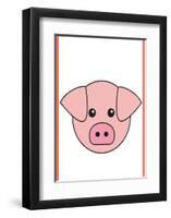 Pig - Animaru Cartoon Animal Print-Animaru-Framed Giclee Print