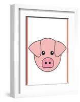 Pig - Animaru Cartoon Animal Print-Animaru-Framed Giclee Print