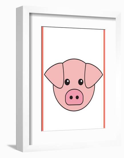 Pig - Animaru Cartoon Animal Print-Animaru-Framed Giclee Print