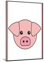 Pig - Animaru Cartoon Animal Print-Animaru-Mounted Giclee Print